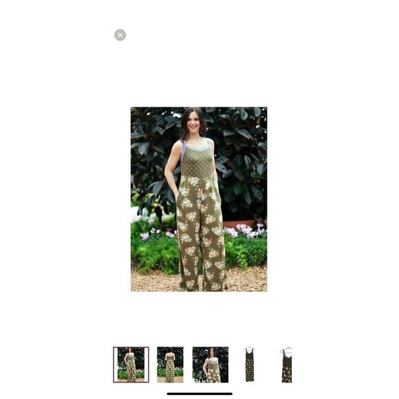 Matilda Jane Women’s Size Small Let’s Go Together Work of Art Jumpsuit Green NWT - Picture 6 of 14
